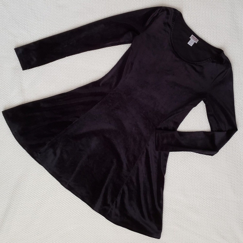 Black Velvet Skater Dress